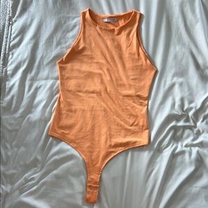 ReoRia Orange Bodysuit High Neck Tank Top